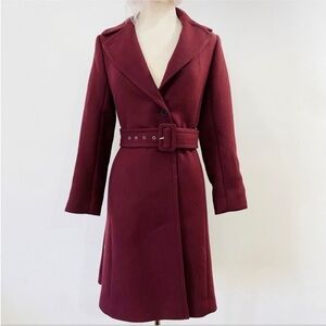 Club Monaco wool blend coat in dark cherry/ burgundy Maroon NWT